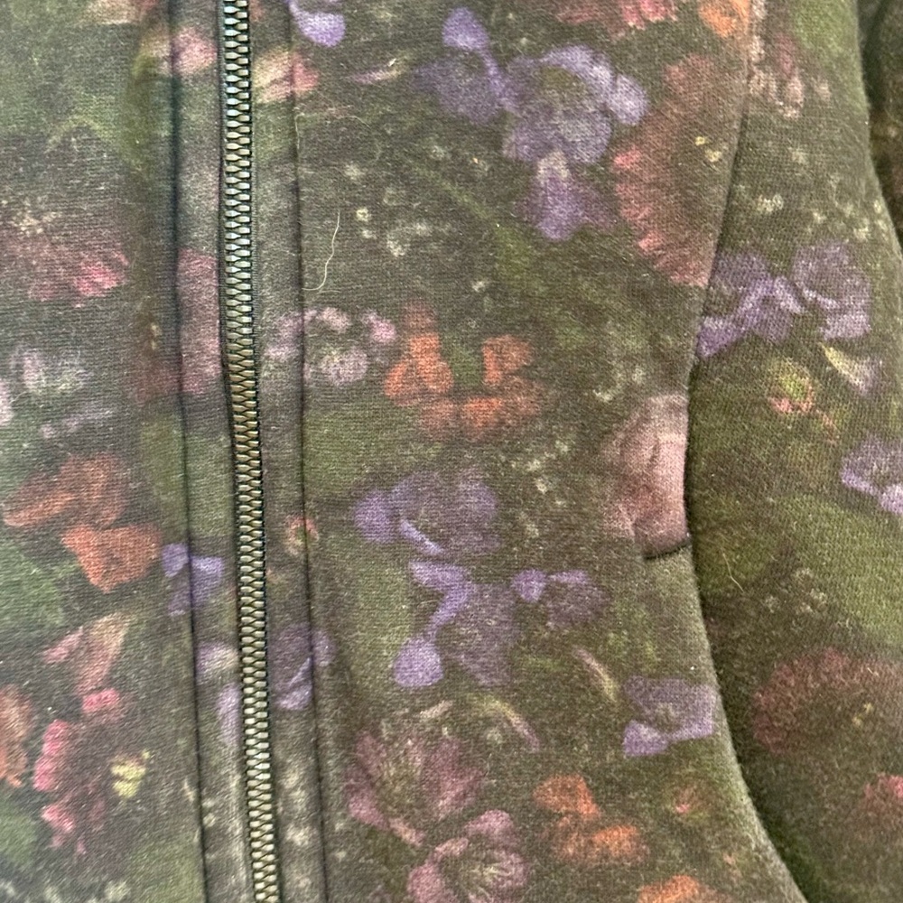 Lululemon Scuba Hoodie Midnight Iris Full Zip Black With Flowers Women’s 4 - Picture 3 of 4